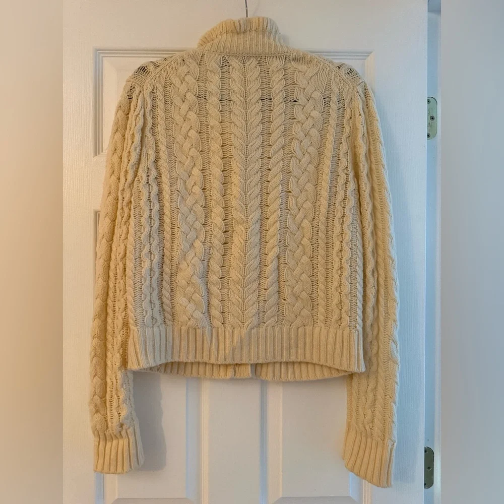 Jcrew Cable-knit ruffleneck cardigan sweater - Picture 5 of 7